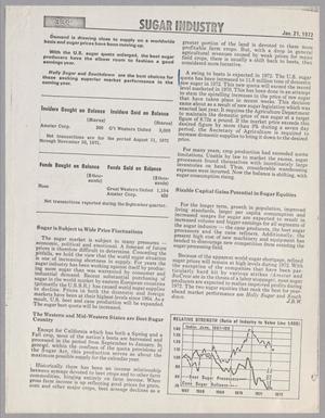 Primary view of object titled '[Sugar Industry Analysis, January 21, 1972]'.