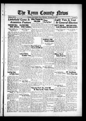 Primary view of object titled 'The Lynn County News (Tahoka, Tex.), Vol. 27, No. 11, Ed. 1 Thursday, November 6, 1930'.