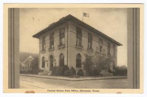 Primary view of object titled '[Post Office in Sherman, Texas]'.