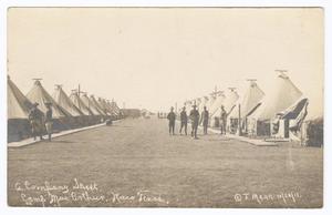 Primary view of object titled '[A Company Street in Camp MacArthur]'.