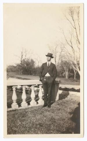 Primary view of object titled '[Guy B. Harrison, Jr. in Cameron Park]'.