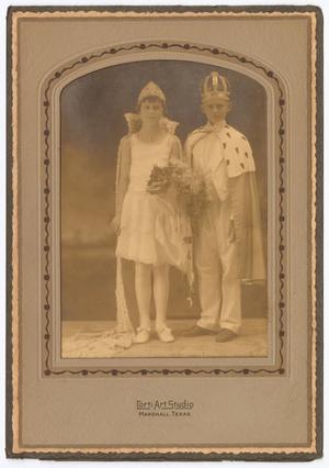 Primary view of object titled '[Two Older Children Wearing Costumes]'.