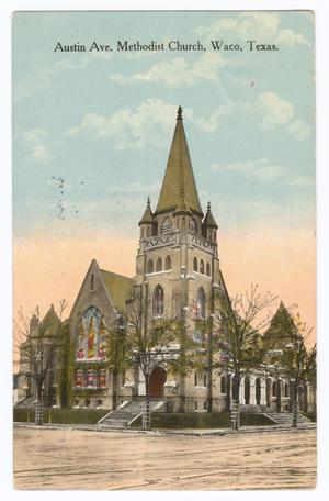 Primary view of object titled '[Austin Ave Methodist Church in Waco, Texas]'.