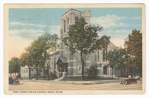 Primary view of object titled '[Side View of First Presbyterian Church in Waco]'.