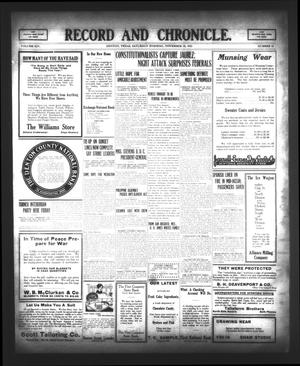 Primary view of Record and Chronicle. (Denton, Tex.), Vol. 14, No. 81, Ed. 1 Saturday, November 15, 1913