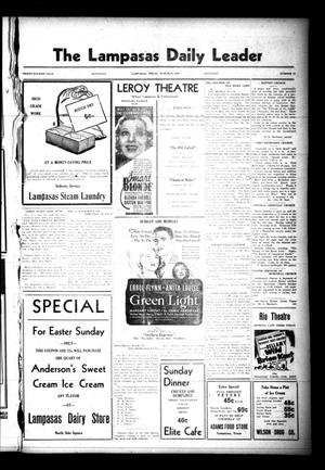 Primary view of The Lampasas Daily Leader (Lampasas, Tex.), Vol. 34, No. 18, Ed. 1 Saturday, March 27, 1937
