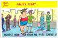 Postcard: [Drawing of Tourists in Dallas]
