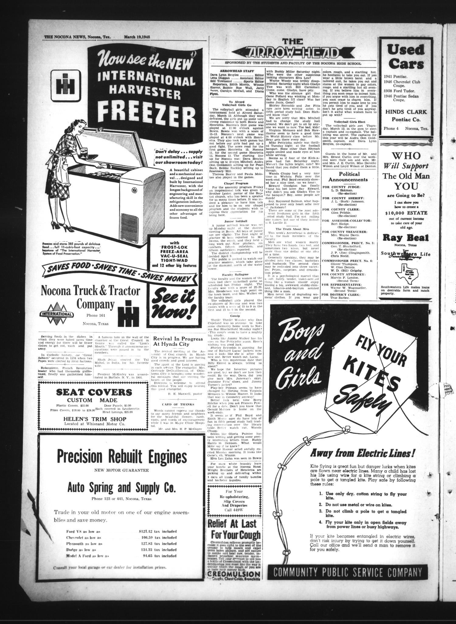 The Nocona News (Nocona, Tex.), Vol. 42, No. 40, Ed. 1 Friday, March 19, 1948
                                                
                                                    [Sequence #]: 2 of 10
                                                