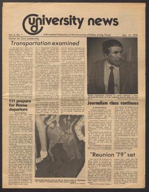 Primary view of object titled 'University News (Irving, Tex.), Vol. 2, No. 7, Ed. 1 Tuesday, December 12, 1978'.