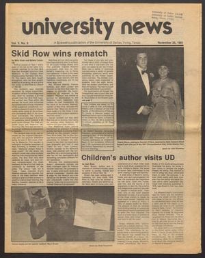 Primary view of object titled 'University News (Irving, Tex.), Vol. 5, No. 6, Ed. 1 Wednesday, November 25, 1981'.