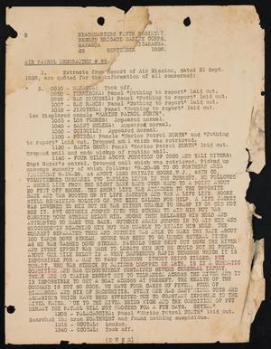 Primary view of object titled '[Memo regarding Air Patrol Report, 23 September 1928]'.