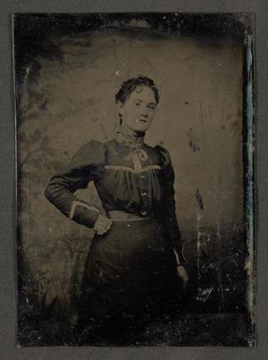 Primary view of object titled '[Nineteen-Year-Old Maude Kitchens With Her Hand on Her Hip]'.