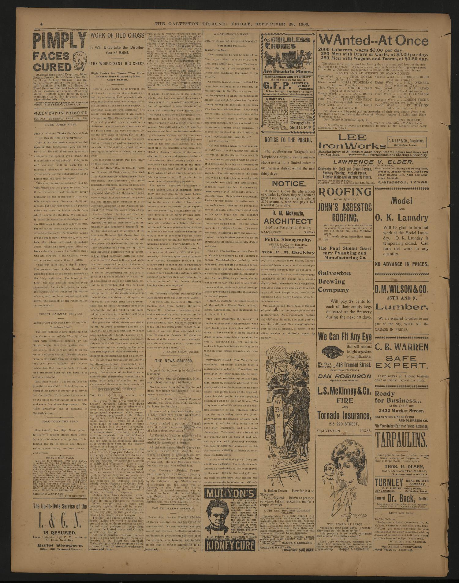 Galveston Tribune. (Galveston, Tex.), Vol. 20, No. 267, Ed. 1 Friday, September 28, 1900
                                                
                                                    [Sequence #]: 4 of 4
                                                
