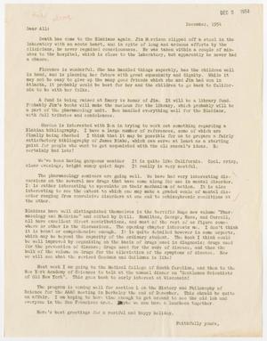 Primary view of object titled '[Letter from Dr. Chauncey D. Leake, December 1954]'.