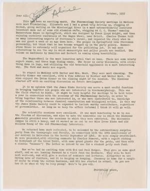 Primary view of object titled '[Letter from Dr. Chauncey D. Leake, October 1952]'.