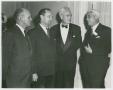 Photograph: [Dr. Chauncey D. Leake, Ed Adam, Milton Hawke, and Ambassador Cordoba]