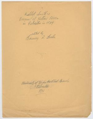Primary view of object titled '[Preperatory Outline and Notes for a Book Edited by Dr. Chauncey D. Leake]'.