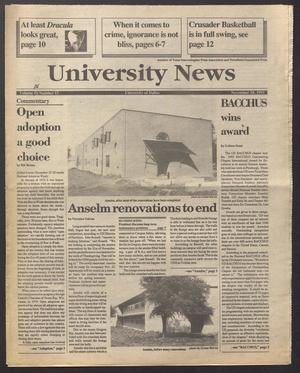 Primary view of object titled 'University News (Irving, Tex.), Vol. 17, No. 12, Ed. 1 Wednesday, November 18, 1992'.