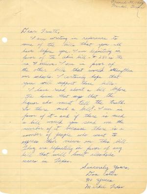 Primary view of object titled '[Letter from Don Estes to Truett Latimer, March 30, 1955]'.