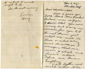 [Letter From Royce Guy Carlton to His Parents, November 8, 1941]