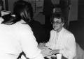 Photograph: Associate degree in nursing program; Barbara Wunsch helps a nursing s…