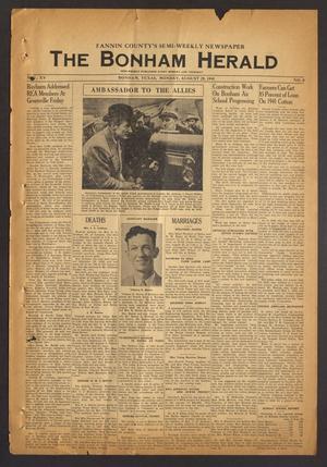 Primary view of object titled 'The Bonham Herald (Bonham, Tex.), Vol. 15, No. 5, Ed. 1 Monday, August 25, 1941'.