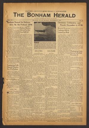 Primary view of object titled 'The Bonham Herald (Bonham, Tex.), Vol. 25, No. 29, Ed. 1 Monday, November 17, 1941'.