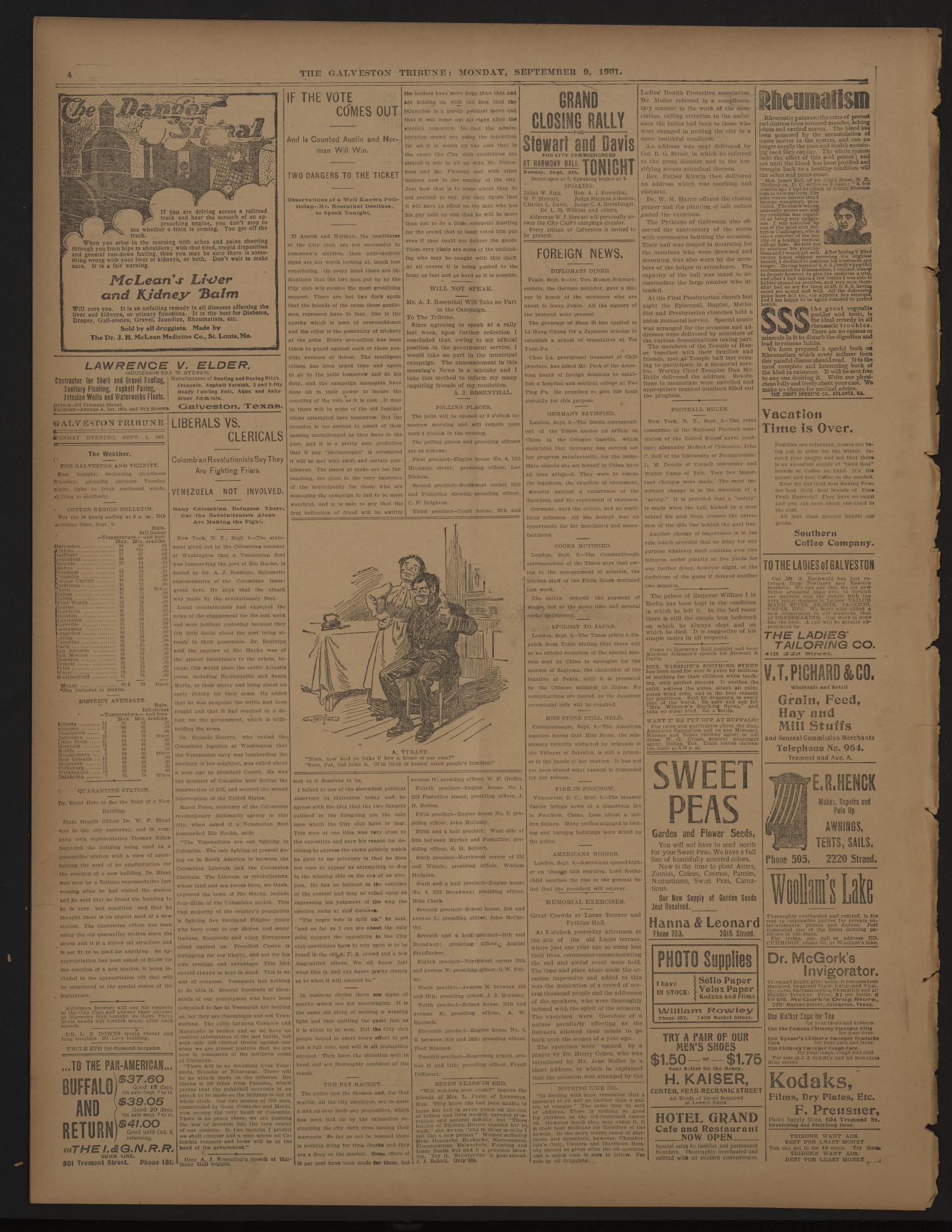 Galveston Tribune. (Galveston, Tex.), Vol. 21, No. 250, Ed. 2 Monday, September 9, 1901
                                                
                                                    [Sequence #]: 4 of 4
                                                
