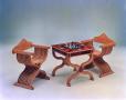 Photograph: [Chess Table Set with Chairs]