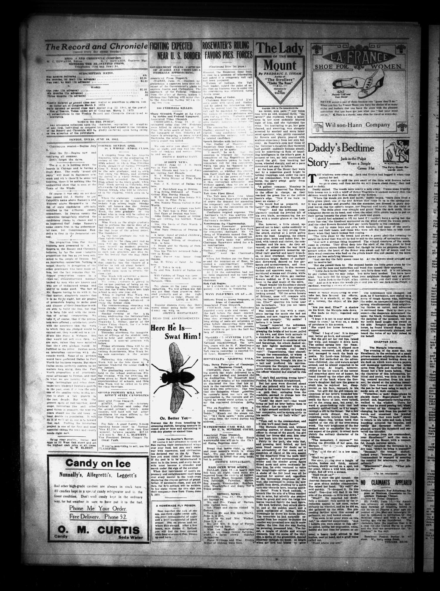 Record and Chronicle. (Denton, Tex.), Vol. 12, No. 261, Ed. 1 Tuesday, June 18, 1912
                                                
                                                    [Sequence #]: 2 of 4
                                                