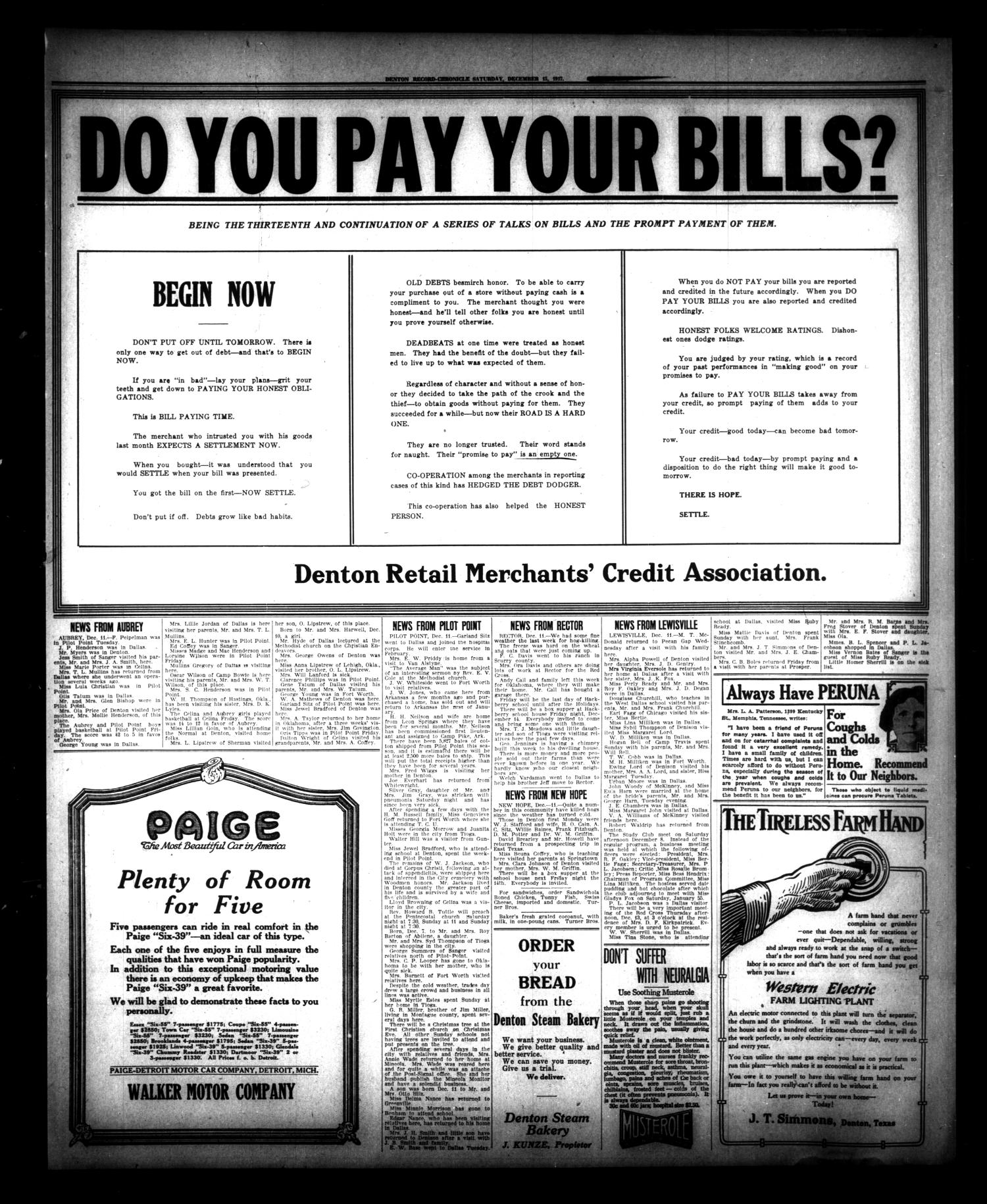 Denton Record-Chronicle. (Denton, Tex.), Vol. 18, No. 107, Ed. 1 Saturday, December 15, 1917
                                                
                                                    [Sequence #]: 3 of 6
                                                