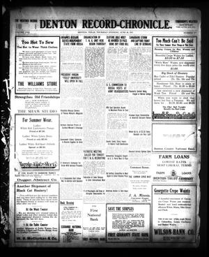 Primary view of object titled 'Denton Record-Chronicle. (Denton, Tex.), Vol. 27, No. 274, Ed. 1 Thursday, June 28, 1917'.