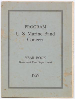 Primary view of object titled '[U.S. Marine Band Concert Program and Beaumont Fire Department 1929 Yearbook]'.