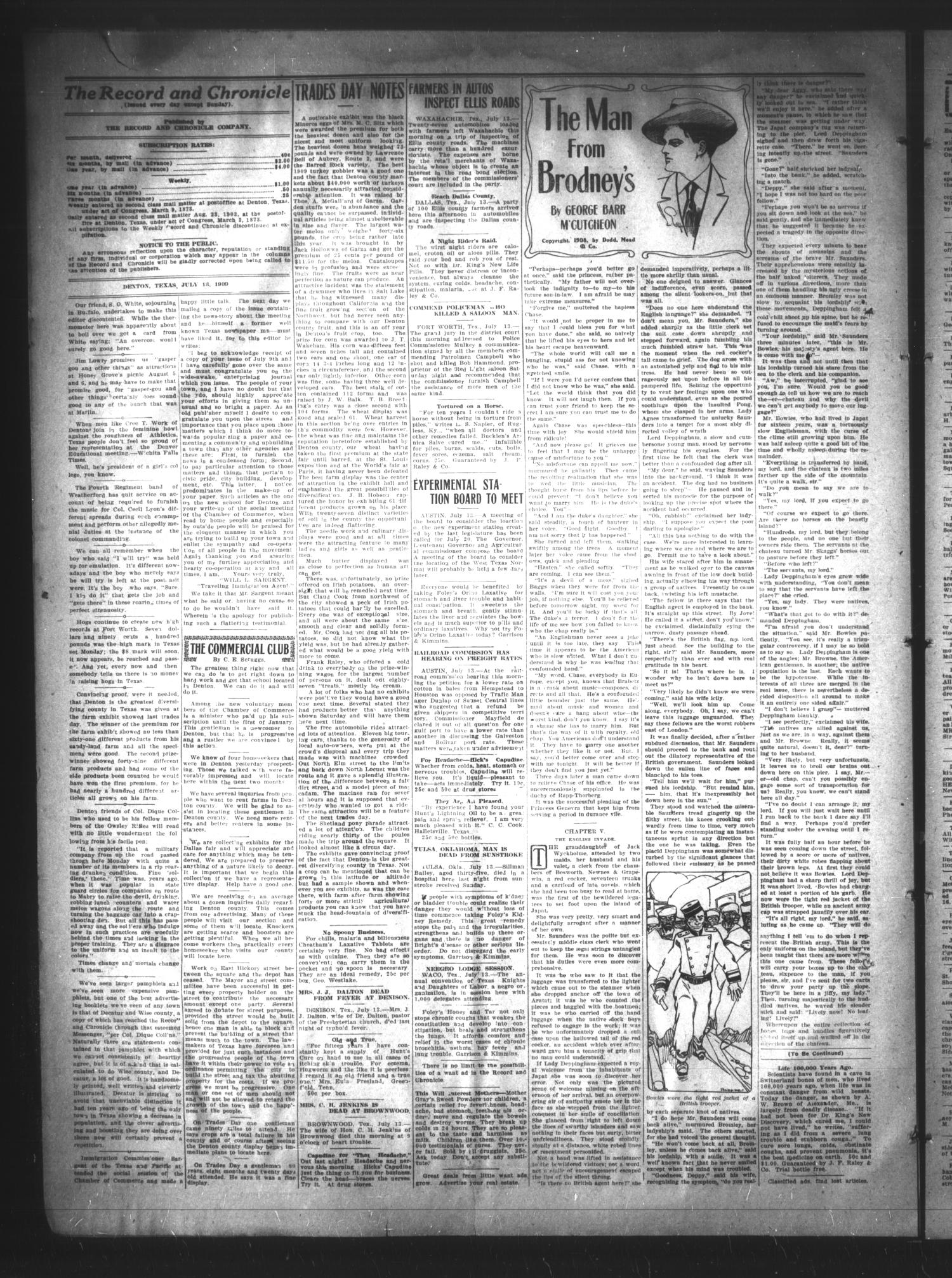 Record and Chronicle. (Denton, Tex.), Vol. 9, No. 285, Ed. 1 Tuesday, July 13, 1909
                                                
                                                    [Sequence #]: 2 of 4
                                                