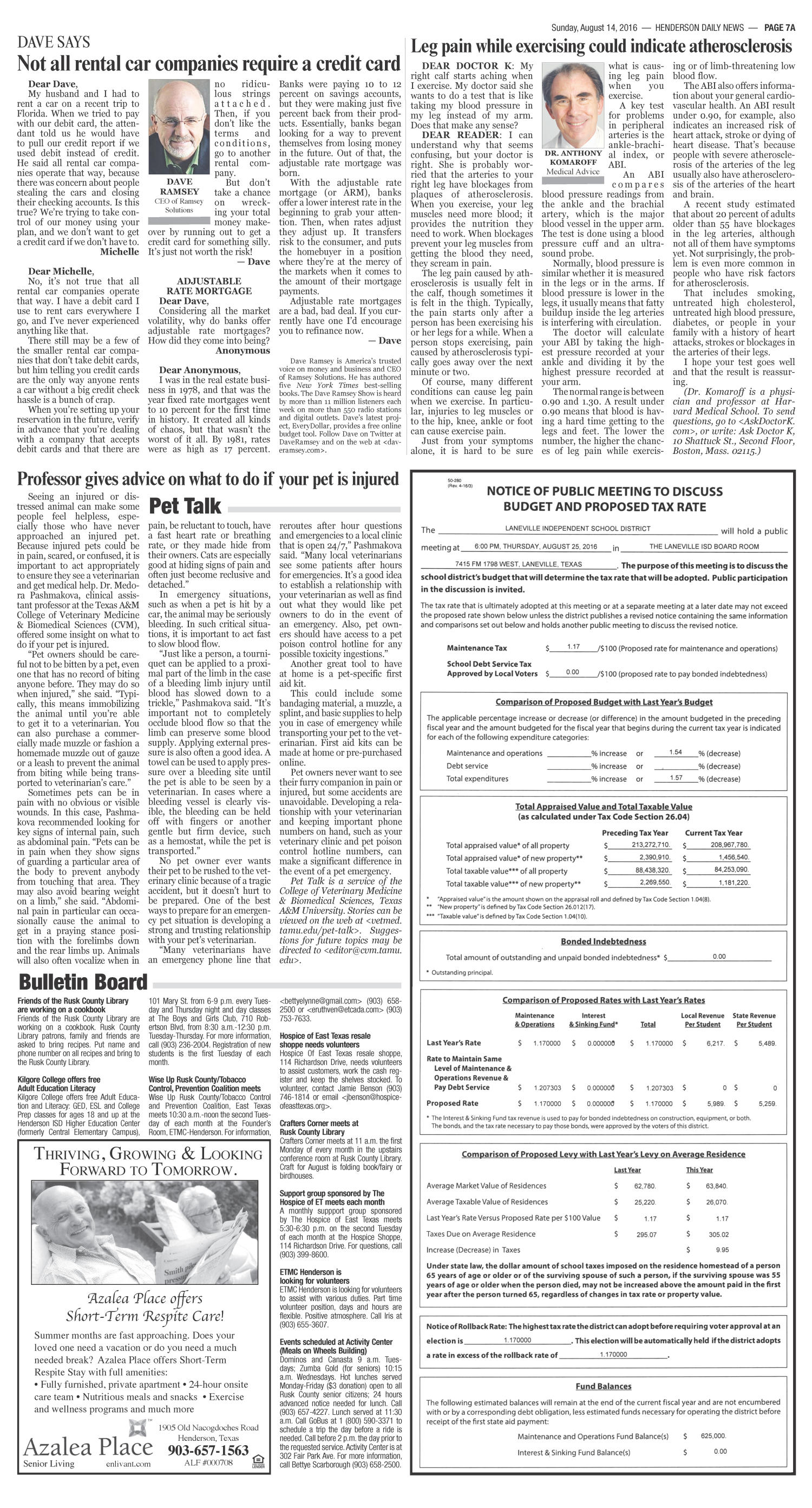 Henderson Daily News (Henderson, Tex.), Vol. 87, No. 125, Ed. 1 Sunday, August 14, 2016
                                                
                                                    [Sequence #]: 7 of 16
                                                