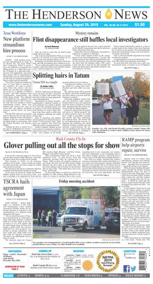 Primary view of The Henderson News (Henderson, Tex.), Vol. 90, No. 56, Ed. 1 Sunday, September 29, 2019