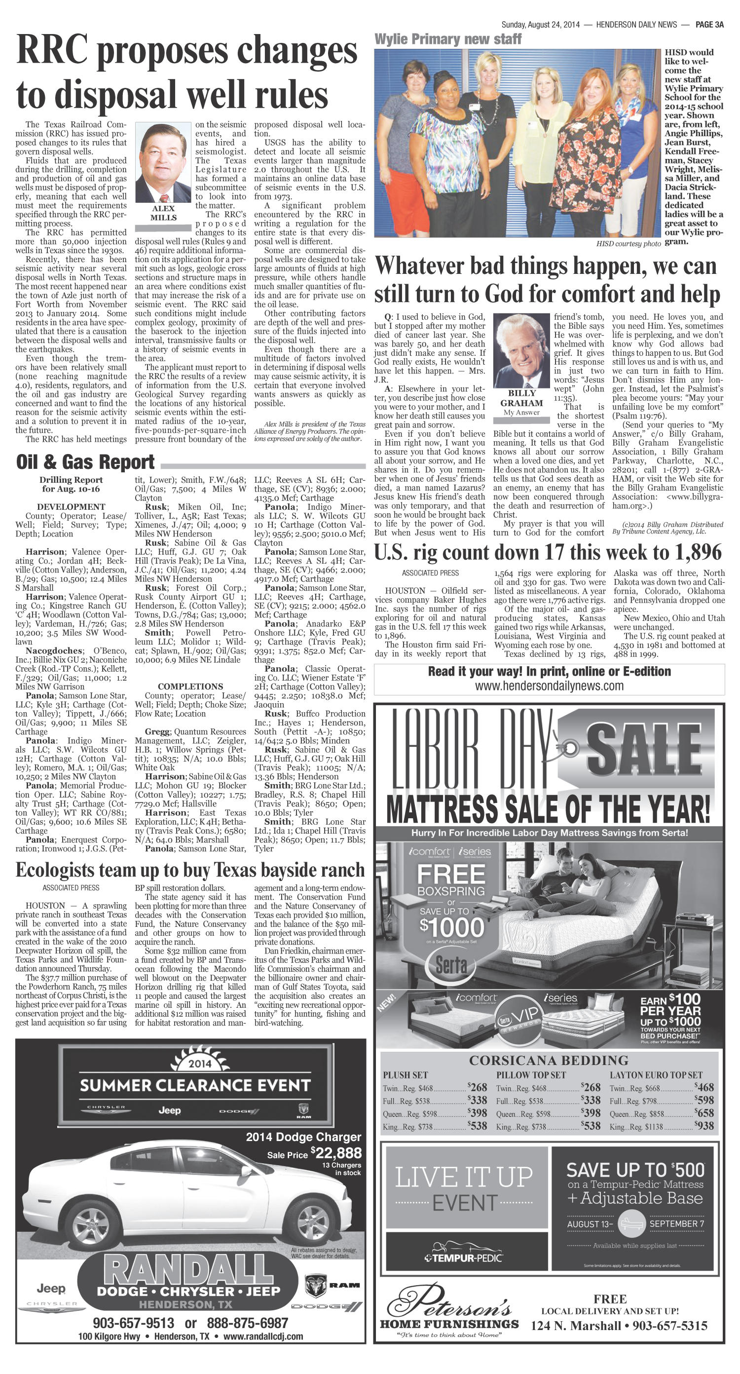 Henderson Daily News (Henderson, Tex.), Vol. 85, No. 133, Ed. 1 Sunday, August 24, 2014
                                                
                                                    [Sequence #]: 3 of 16
                                                