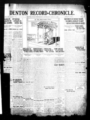 Primary view of object titled 'Denton Record-Chronicle. (Denton, Tex.), Vol. 21, No. 172, Ed. 1 Wednesday, March 2, 1921'.