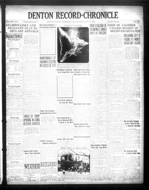 Primary view of object titled 'Denton Record-Chronicle (Denton, Tex.), Vol. 22, No. 261, Ed. 1 Thursday, June 14, 1923'.
