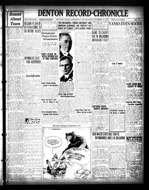 Primary view of object titled 'Denton Record-Chronicle (Denton, Tex.), Vol. 23, No. 52, Ed. 1 Saturday, October 13, 1923'.