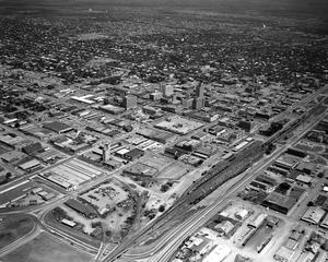 Primary view of object titled 'Aerial Photograph of Abilene, Texas (South 1st & Cedar St)'.