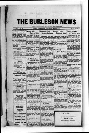 Primary view of object titled 'The Burleson News (Burleson, Tex.), Vol. 29, No. 25, Ed. 1 Friday, March 5, 1926'.