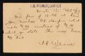 Postcard: [Postcard from I. H. Weiner to C. C. Cox, March 13, 1897]