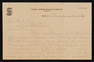 Primary view of object titled '[Letter from T. F. Loughran to C. C. Cox, June 23, 1923]'.