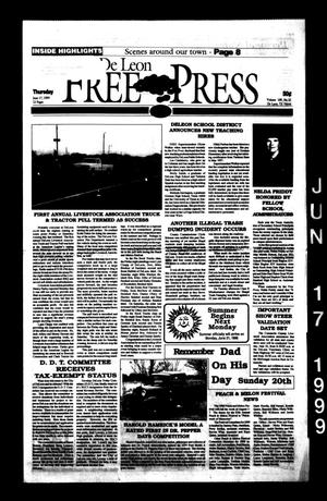 Primary view of De Leon Free Press (De Leon, Tex.), Vol. 109, No. 51, Ed. 1 Thursday, June 17, 1999