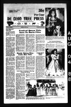 Primary view of object titled 'De Leon Free Press (De Leon, Tex.), Vol. 101, No. 10, Ed. 1 Thursday, August 4, 1988'.