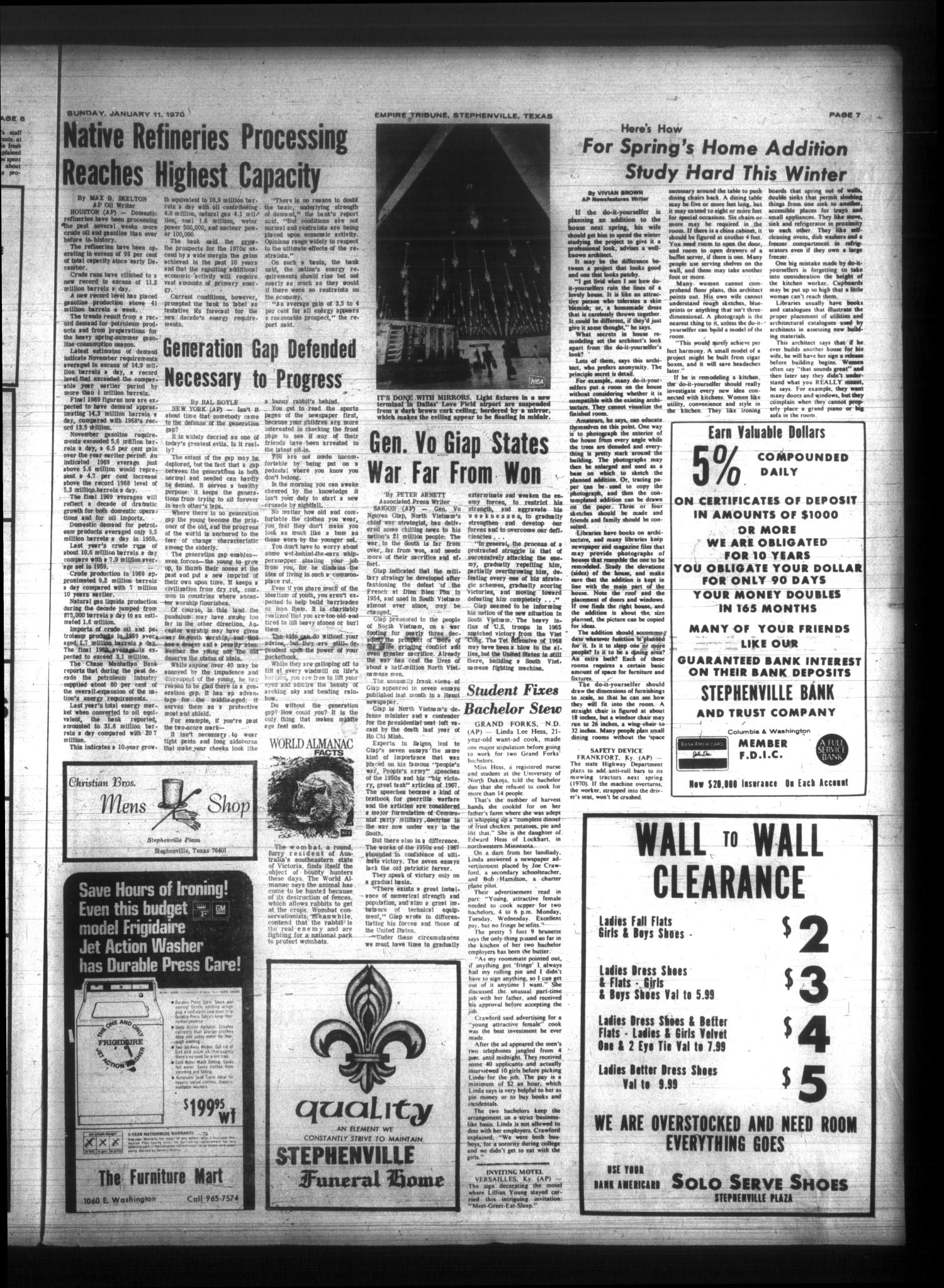 Stephenville Empire-Tribune (Stephenville, Tex.), Vol. 100, No. 50, Ed. 1 Sunday, January 11, 1970
                                                
                                                    [Sequence #]: 13 of 14
                                                