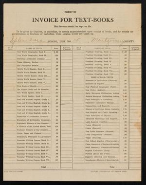 Primary view of object titled '[Invoice for Free Textbooks to Splendora School, October 22, 1921]'.
