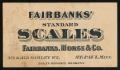 Primary view of [Fairbanks' Standard Scales Business Card]
