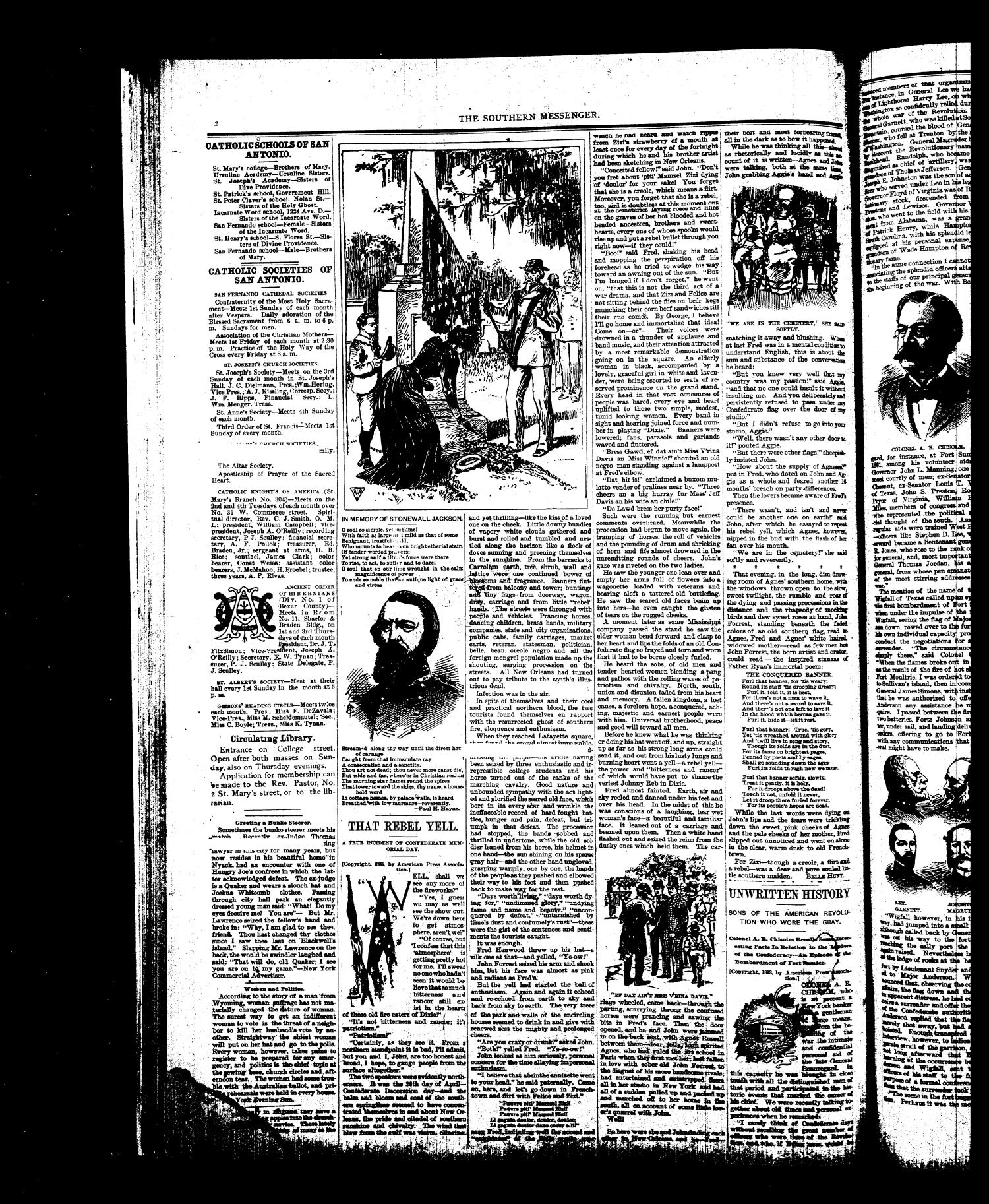 The Southern Messenger Under the Cross (San Antonio, Tex.), Vol. 2, No. 10, Ed. 1 Thursday, May 4, 1893
                                                
                                                    [Sequence #]: 2 of 8
                                                